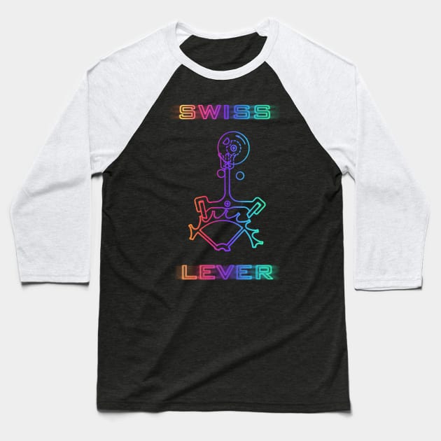 Swiss Lever Baseball T-Shirt by AdventureWizardLizard